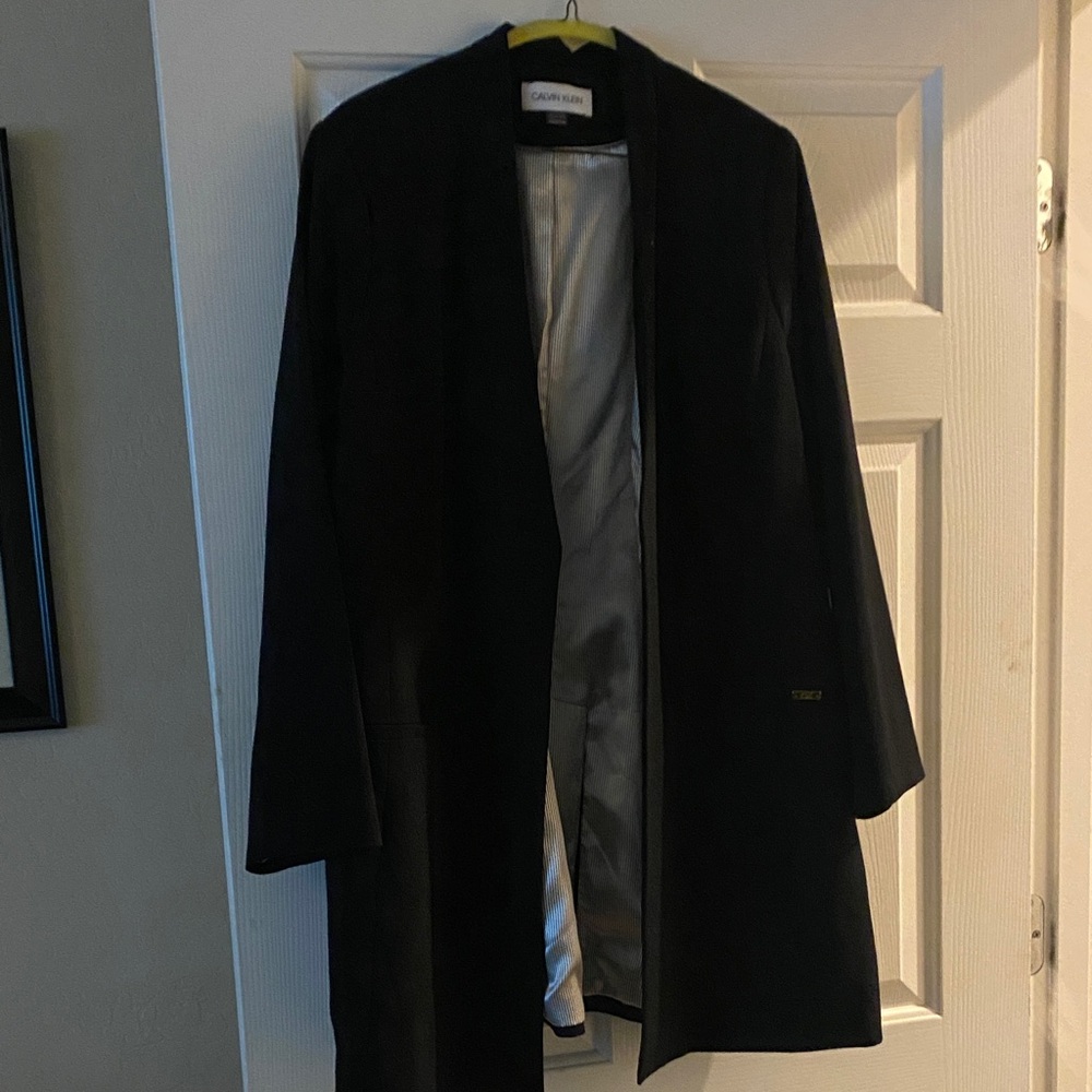 Calvin Klein Black and White Striped Long jacket
